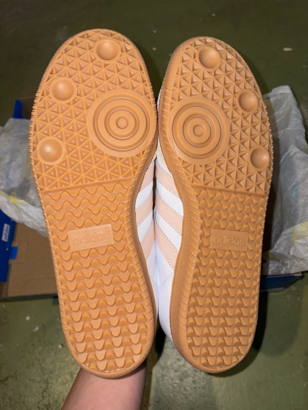 adidas Women's Samba Sneakers in White & Blush - Picture 4 of 8